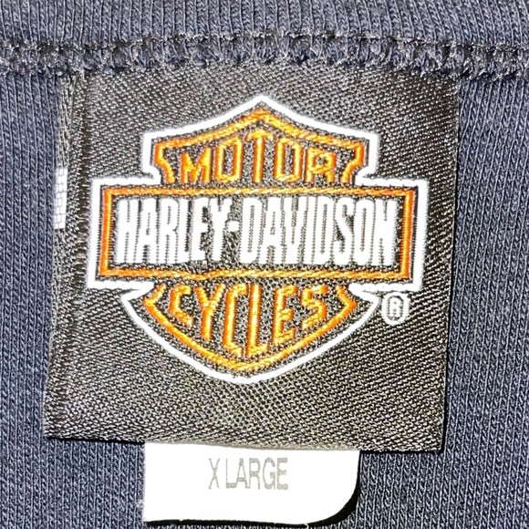 Harley-Davidson Black T Shirt Orange Glitter Bar And Shield Logo Size XL - Picture 9 of 15